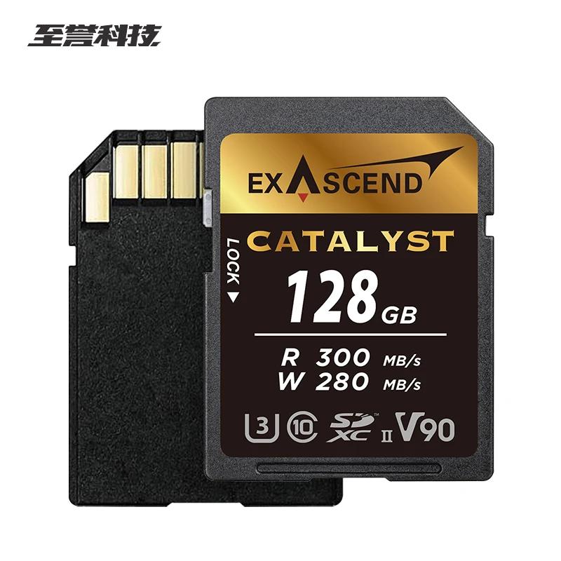 EXASCEND Catalyst SDXC ī, UHS-II V90 SD 3.0,  ޸ ī, 64GB, 128GB SD ī,  ī޶, ִ 300 Mb/s